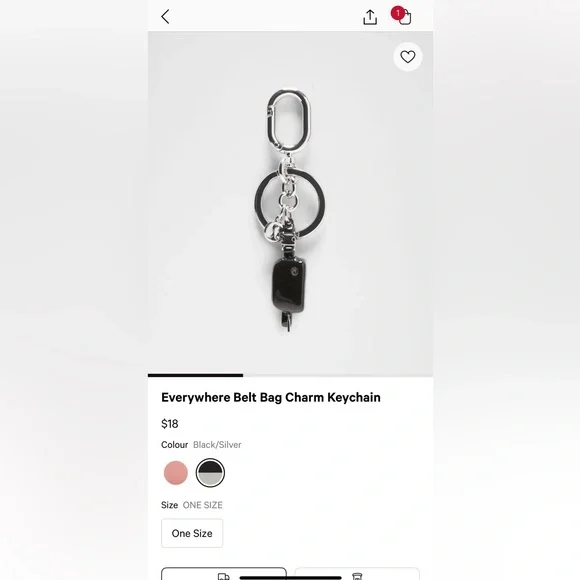 Lululemon Everywhere Belt Bag Charm Keychain in Black/Silver - Picture 3 of 3